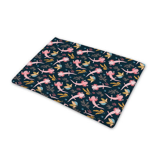 Pink Axolotl Pattern Print Pet Cooling Mat Cover