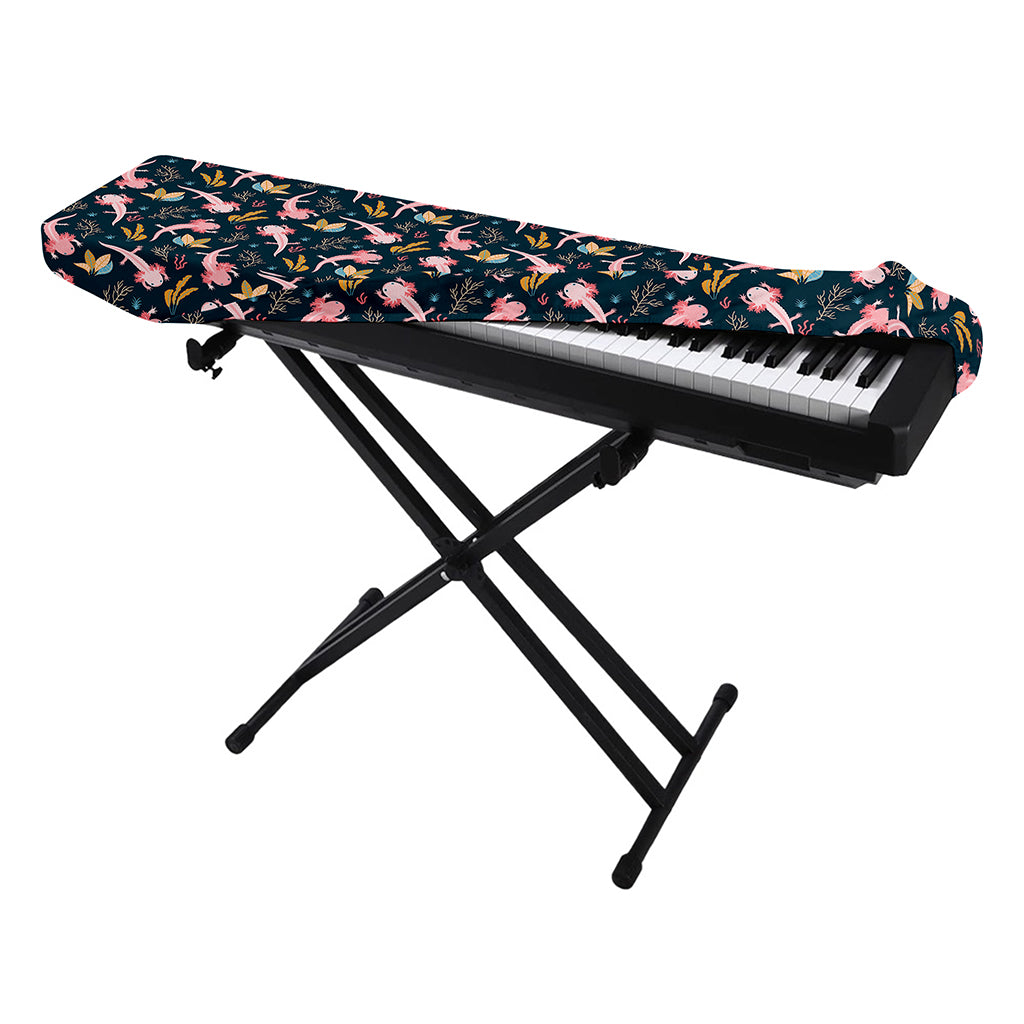 Pink Axolotl Pattern Print Piano Keyboard Cover