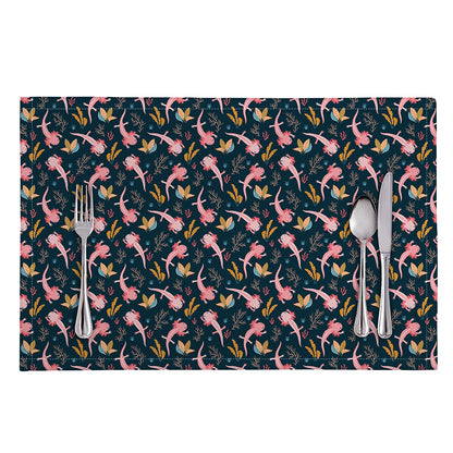 Pink Axolotl Pattern Print Placemat