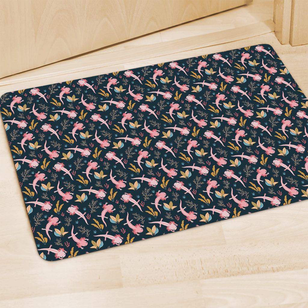 Pink Axolotl Pattern Print Polyester Doormat