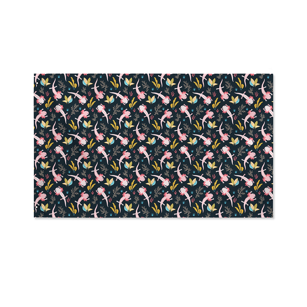 Pink Axolotl Pattern Print Polyester Flag