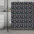 Pink Axolotl Pattern Print Polyester Shower Curtain