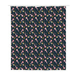 Pink Axolotl Pattern Print Polyester Shower Curtain