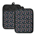 Pink Axolotl Pattern Print Pot Holders With Pocket