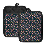 Pink Axolotl Pattern Print Pot Holders With Pocket