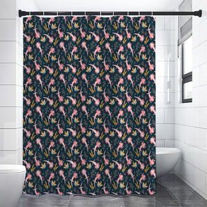 Pink Axolotl Pattern Print Premium Shower Curtain