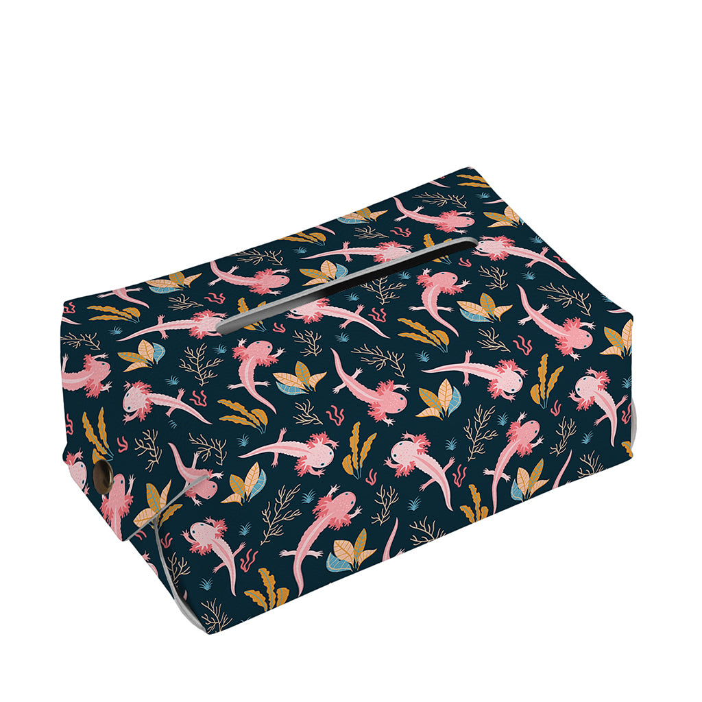 Pink Axolotl Pattern Print Rectangle Tissue Box Cover
