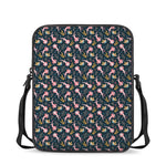 Pink Axolotl Pattern Print Rectangular Crossbody Bag