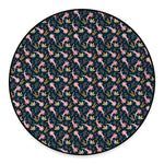 Pink Axolotl Pattern Print Round Floor Mat