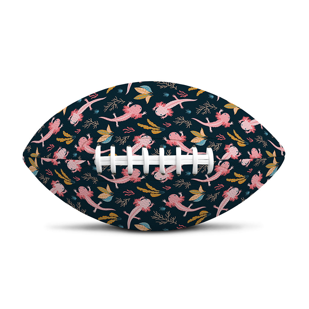 Pink Axolotl Pattern Print Rugby Ball