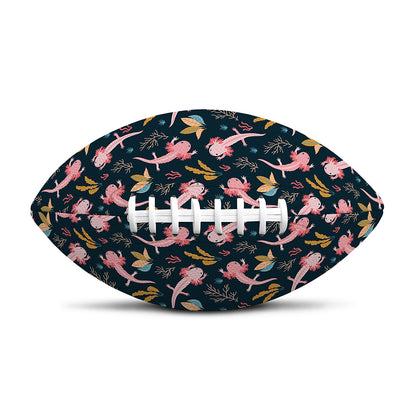 Pink Axolotl Pattern Print Rugby Ball