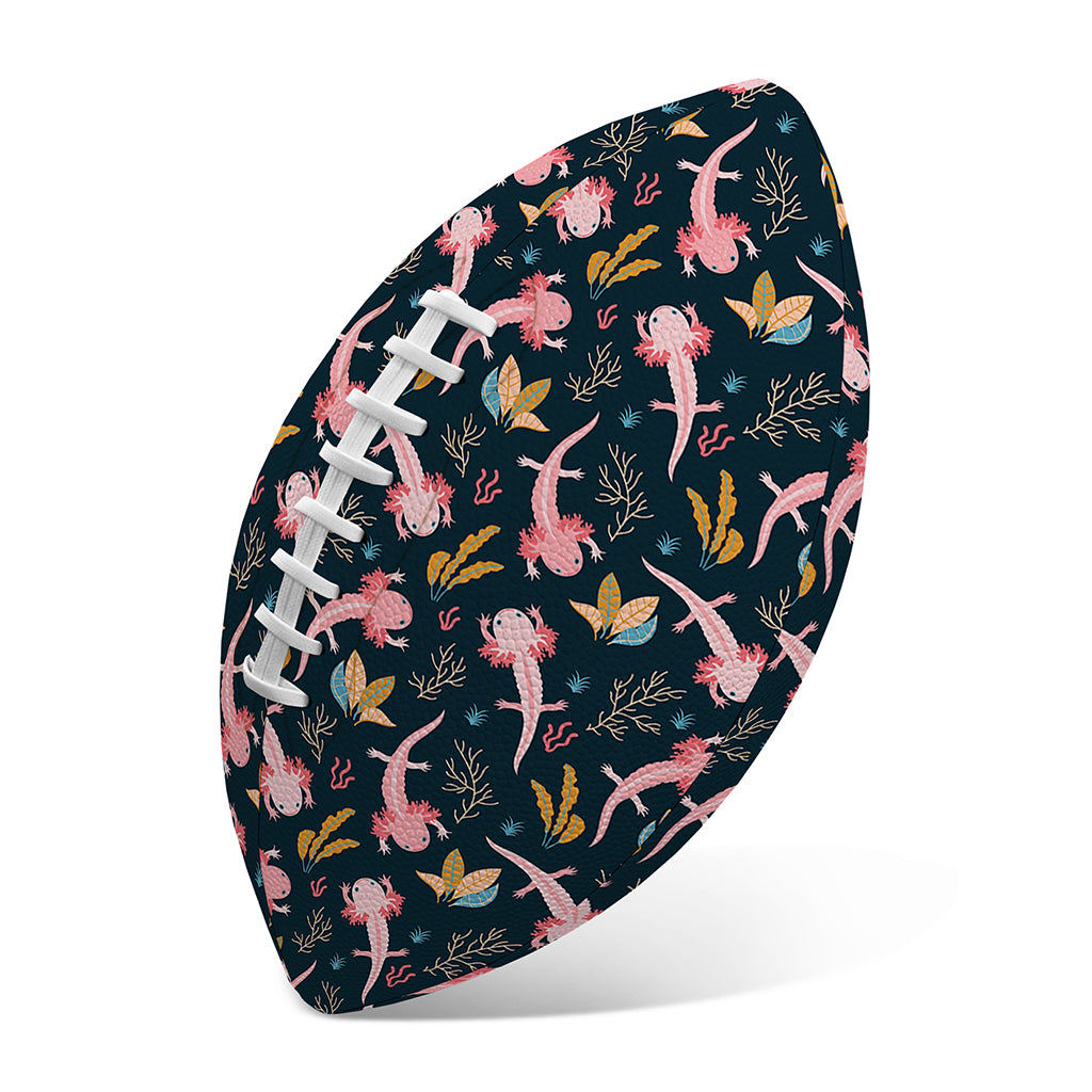 Pink Axolotl Pattern Print Rugby Ball