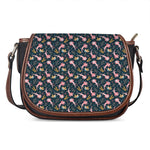 Pink Axolotl Pattern Print Saddle Bag