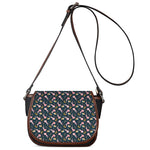 Pink Axolotl Pattern Print Saddle Bag