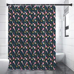 Pink Axolotl Pattern Print Shower Curtain