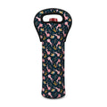 Pink Axolotl Pattern Print Single Neoprene Wine Tote