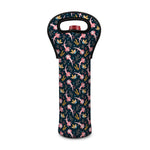 Pink Axolotl Pattern Print Single Neoprene Wine Tote