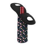 Pink Axolotl Pattern Print Single Neoprene Wine Tote