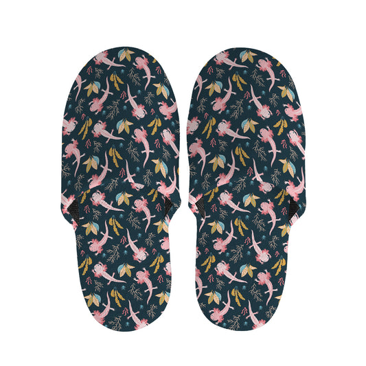 Pink Axolotl Pattern Print Slippers