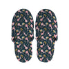 Pink Axolotl Pattern Print Slippers