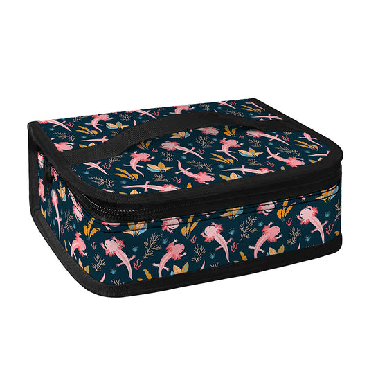 Pink Axolotl Pattern Print Small Lunch Bag
