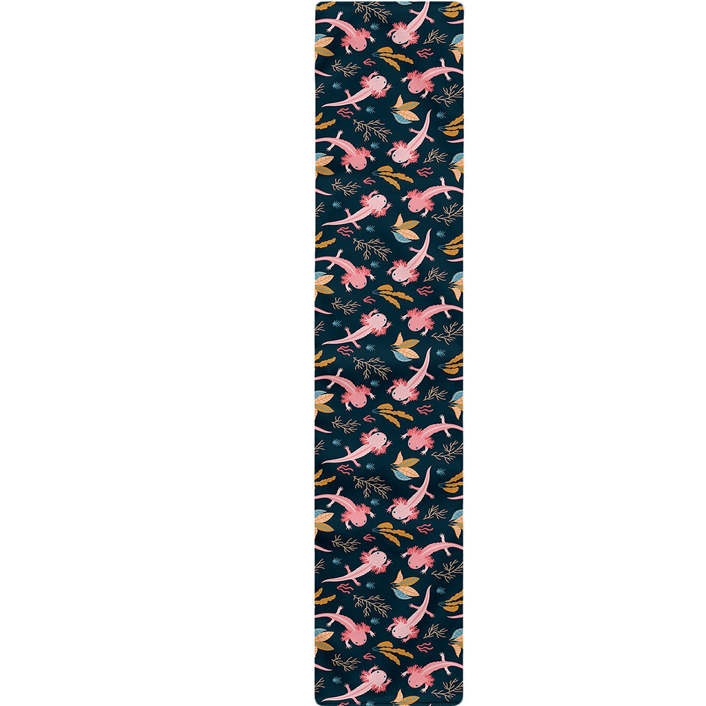 Pink Axolotl Pattern Print Table Runner