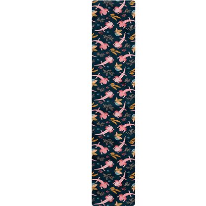 Pink Axolotl Pattern Print Table Runner