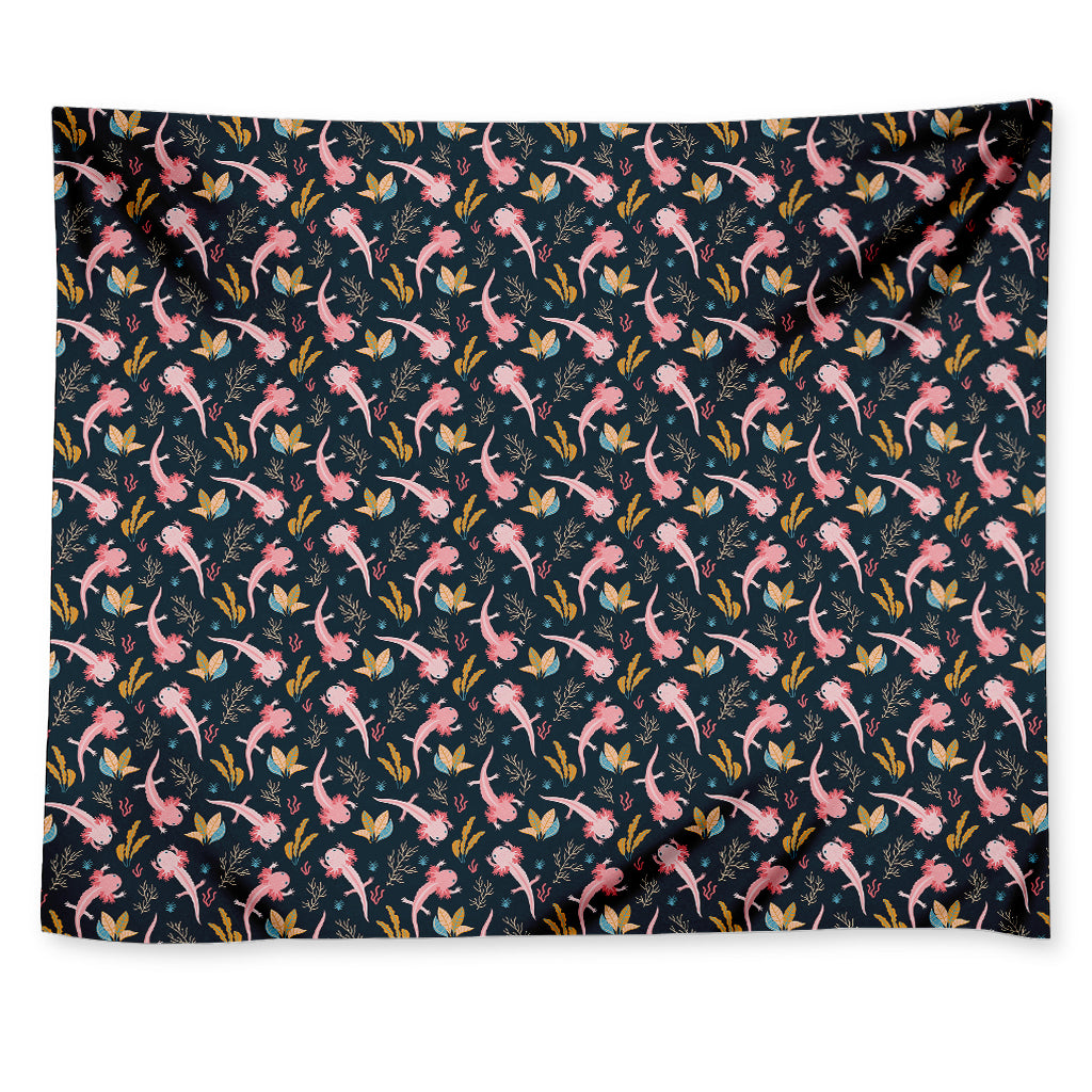 Pink Axolotl Pattern Print Tapestry