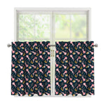 Pink Axolotl Pattern Print Tier Curtains