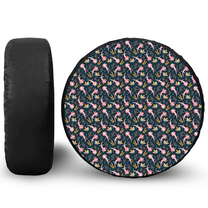 Pink Axolotl Pattern Print Tire Cover