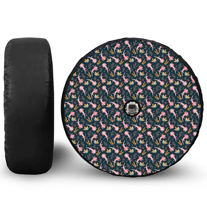 Pink Axolotl Pattern Print Tire Cover With Camera Hole