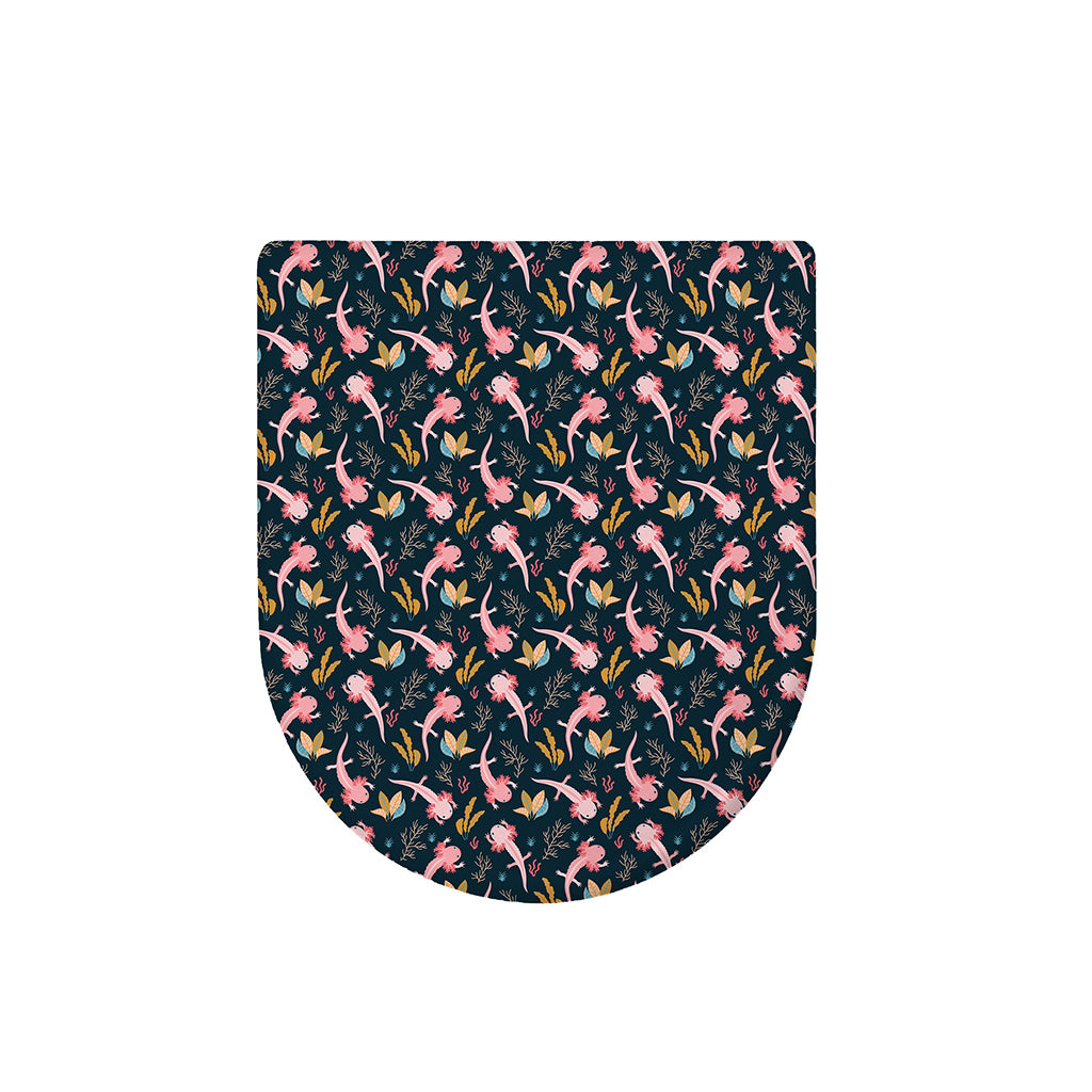 Pink Axolotl Pattern Print Toilet Lid Cover