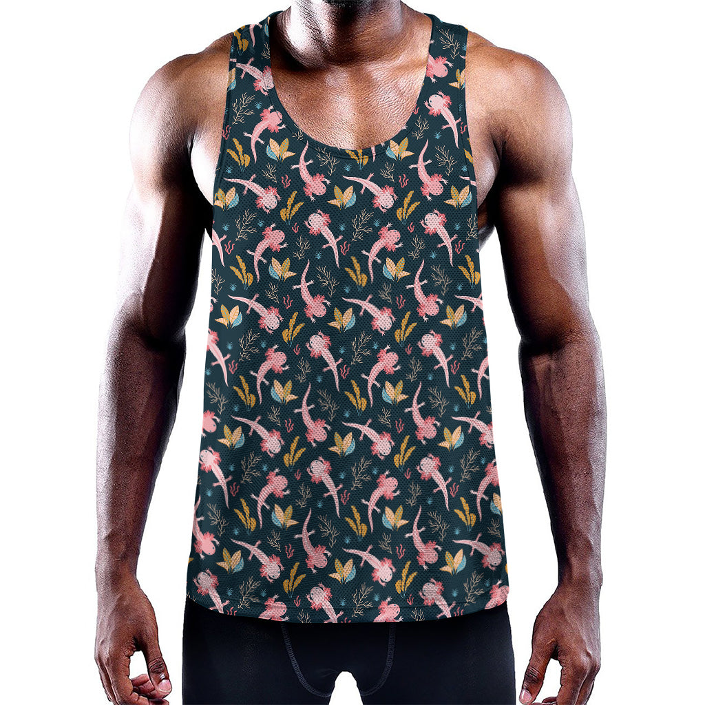 Pink Axolotl Pattern Print Training Tank Top