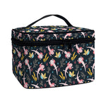 Pink Axolotl Pattern Print Travel Makeup Bag