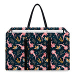 Pink Axolotl Pattern Print Utility Tote Bag