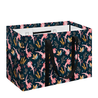 Pink Axolotl Pattern Print Utility Tote Bag