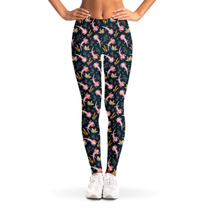 Pink Axolotl Pattern Print Women's Leggings