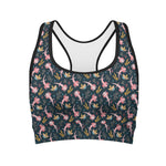 Pink Axolotl Pattern Print Women's Sports Bra