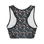 Pink Axolotl Pattern Print Women's Sports Bra