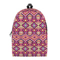 Pink Aztec Geometric Pattern Print School Backpack