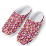 Pink Aztec Geometric Ethnic Pattern Print Mesh Casual Shoes