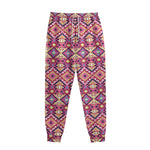 Pink Aztec Geometric Ethnic Pattern Print Sweatpants