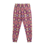 Pink Aztec Geometric Ethnic Pattern Print Sweatpants