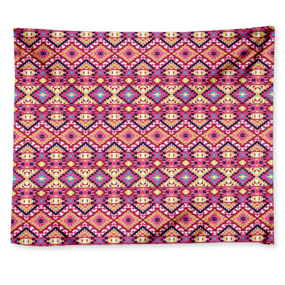 Pink Aztec Geometric Ethnic Pattern Print Tapestry