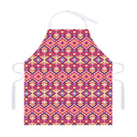 Pink Aztec Geometric Pattern Print Adjustable Apron