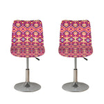 Pink Aztec Geometric Pattern Print Bar Stool Covers