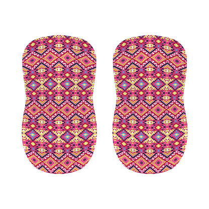 Pink Aztec Geometric Pattern Print Bar Stool Covers