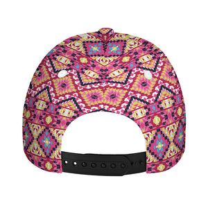 Pink Aztec Geometric Pattern Print Baseball Cap