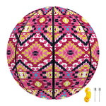 Pink Aztec Geometric Pattern Print Basketball