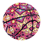 Pink Aztec Geometric Pattern Print Basketball